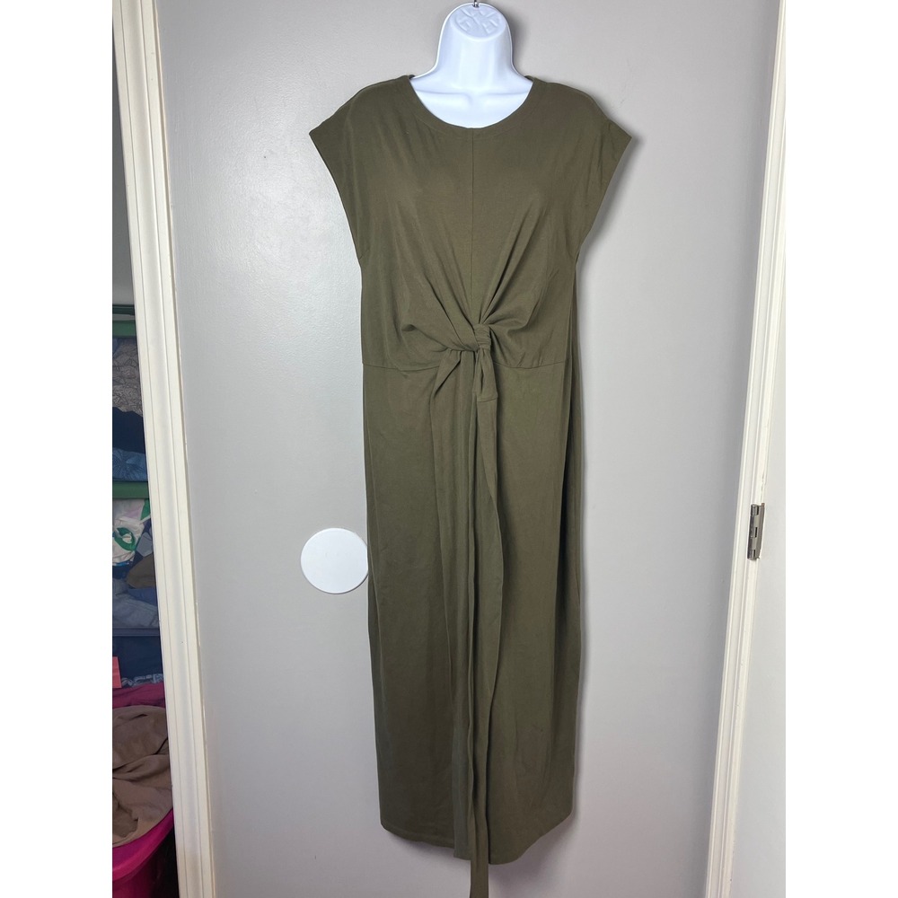 Modern Citizen Olive Green Front Tie Knot Maxi Dress MC20D50 Large
